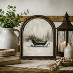 Christmas Sleigh Arched Table Sign, Vintage Farmhouse Shelf Decor - Image 7