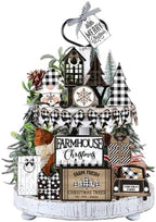 Funnymoom 17 Pcs Christmas Tiered Tray Decor Set Winter Tiered Tray Decor by Funnymoom