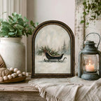 Christmas Sleigh Arched Table Sign, Vintage Farmhouse Shelf Decor - Image 6