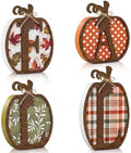4 Pcs Fall Pumpkin Decor, Wooden Autumn Fall Decorations for Home by Golibra