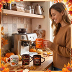 Fall Coffee Mug Set of 6, 10 oz Ceramic Teacher Mugs - Image 4