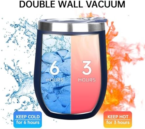 MEZMUT 12 Oz Insulated Wine Tumbler Bulk with Lid Wine Glass(Multi4,4 Pack) - Image 5
