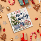Christmas Mahjong Decor, Chinoiserie Christmas Tree Wooden Sign Decorations - Image 4