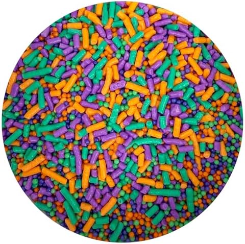 Green, Purple & Orange Sprinkles Jimmies 2 oz, Halloween Sprinkles For Baking, Ice Cream & More, The Hampton Candy Company - Image 3