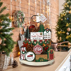 Funnymoom 17 Pcs Christmas Tiered Tray Decor Winter Tiered Tray Decor Set - Image 5