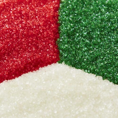 Holiday Sanding Sugar 3-Cell Bottle - Red, Green & White Christmas Decorating Sugar Crystals – 9.7oz Sparkling Baking Sprinkles for Cookies, Cupcakes, Gingerbread, Cakes & Holiday Treats - Image 4
