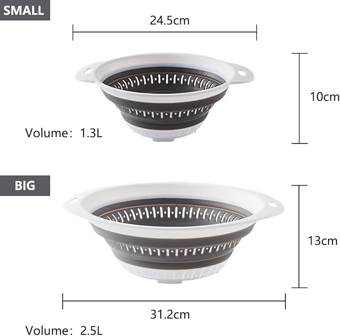 Collapsible Colander and Strainer, Silicone Strainer Colanders & Food Strainers - Image 5