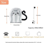 Black Cat Mug Cute Mug with Handle Double Walled Coffee Mugs Kawaii Cat Presents for Women Glass Mugs Tea Cup Cute Birthday Gifts for Cat Lovers Ideas Halloween Christmas - Image 5