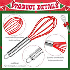 Nuogo 12 Sets Christmas Whisk Gift Set with Cards, 8 Inch Stainless Steel - Image 3