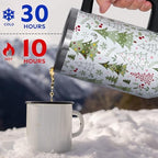 Christmas Tumbler with Handle and Straw Lid 40 oz,Cute Merry Xmas Tree Snowflake Gifts for Women Vacuum Insulated Leak Proof Tumbler,Winter Holiday Accessories Stainless Steel Coffee Cup Mug - Image 5