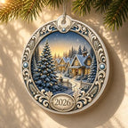 Christmas Ornament 2026, Winter Village Christmas Tree Ornament, Snowy Cabin Holiday Keepsake, Acrylic Christmas Tree Decoration, Winter Wonderland Gift for Family, Friends, Secret Santa - Image 4