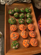Halloween Weraru Small Candy Bloody Red Eyeballs Eye Ball Sweets Cake Cupcake Toppers Cookie Dessert Sprinkles Decorations for Christmas Halloween Birthday Party Supplies 3.4 Ounce - Image 7