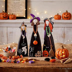 Suzile 3 Pcs Halloween Witch Table Decorations, Wooden Tabletop Figurines - Image 2