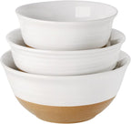 HASENSE Mixing Bowls, Large Ceramic Salad Bowls 2.1/1.5/1.0 Qt, Versatile by Hasense