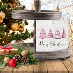 Merry Christmas Decorations - Pink Christmas Tree Wooden Sign - Image 7