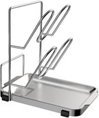 YQh pot lid holder, Two-compartment Stainless Steelcooking rack, pot lid holder by YQh