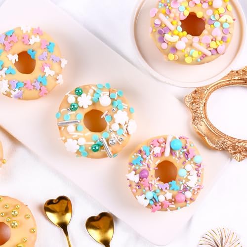 Edible Unicorn Sprinkles, 4.23 oz Pastel Sprinkles Pink Blue Purple Pearl Sugar Jimmies Nonpareils Sprinkles for Cake Decorating Cupcakes Cake Topper Candy Cream Cookie - Wedding Birthday Party Celebrations - Image 5