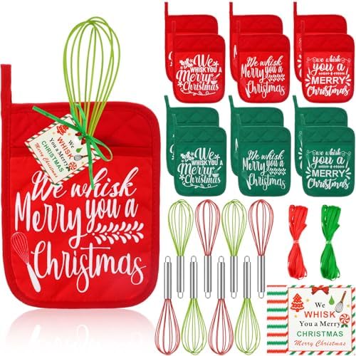 LemonRoad 12 Sets Christmas Whisk Baking Gift Set, Classic, Red, Green by Unknown
