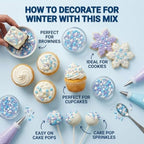 Manvscakes Sprinkles- Edible Cake and Cupcake Sprinkles with Assorted Shapes and Sizes for Parties, Metallic Sprinkle Mix for Cookies, Ice Cream, Cake and Cupcake Decorating, 4 oz (Snowflakes) - Image 4