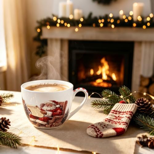 Christmas Santa Mug – 20oz Bone China Hug Mug with The Night Before Christmas Inside, Ideal Gift For Women & Men. Designed In England By Harvest Green Studio - Image 6