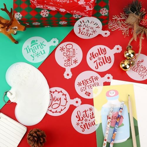 JULBEAR 36Pcs Christmas Stencils Reusable Cookie Cake Coffee Baking Molds - Image 3