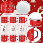 Mumufy 9 Pcs Christmas Coffee Mugs Winter Holiday Enamel Mugs with Quotes - Image 4
