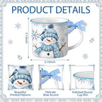 6 Pcs Winter Christmas Mugs Bulk 10oz Snowman Hot Cocoa Mug - Image 3