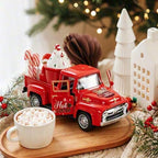 5 Inch Hot Cocoa Red Truck Christmas Decor Vintage Truck Tiered Tray Decor - Image 5