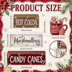 4 Pcs Christmas Table Decorations, Wooden Hot Cocoa Decor Indoor - Image 3