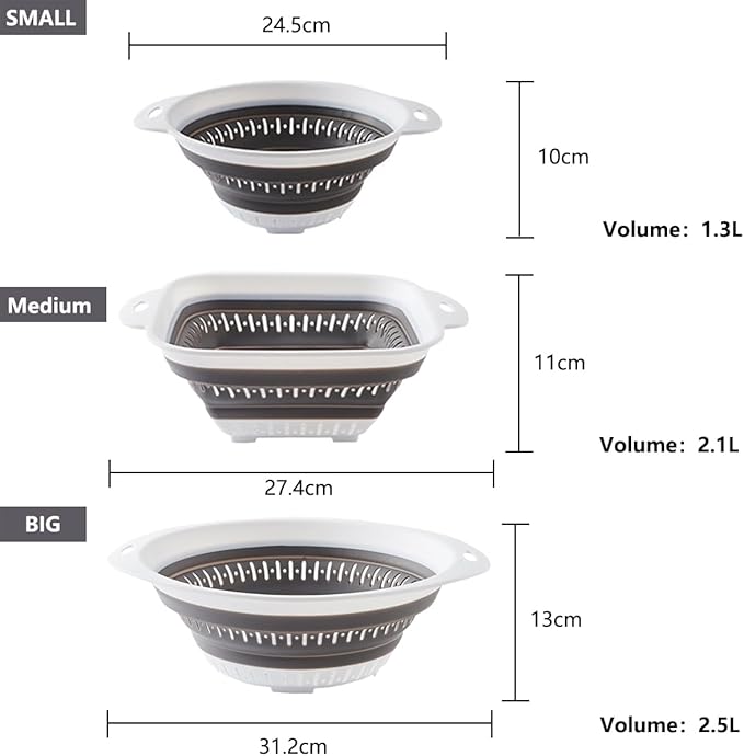 Collapsible Colander and Strainer, Silicone Strainer Colanders & Food Strainers - Image 5