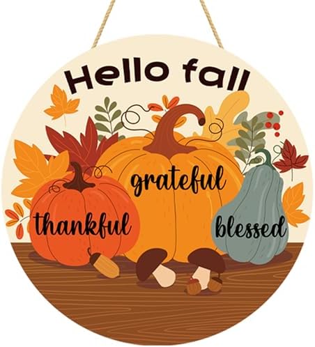 Thanksgiving Decorations - Friendsgiving Wood Welcome Sign for Front Door by OHOME