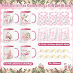 LemonRoad 6 Sets Pink Christmas Mugs 12 oz Xmas Coffee Mugs with Mug Boxes - Image 2