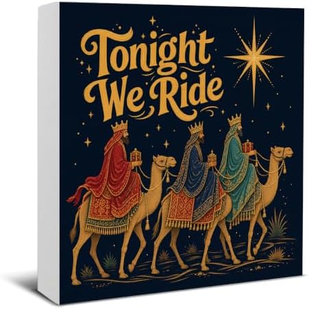 Christian Christmas Decor, Tonight We Ride Wooden Sign Bible Story Decor by EUDOSI