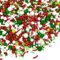 Manvscakes Sprinkles- Edible Cake and Cupcake Sprinkles with Assorted Shapes and Sizes for Parties, Metallic Sprinkle Mix for Cookies, Ice Cream, Cake and Cupcake Decorating, 4 oz (Red, Green, White) by Manvscakes