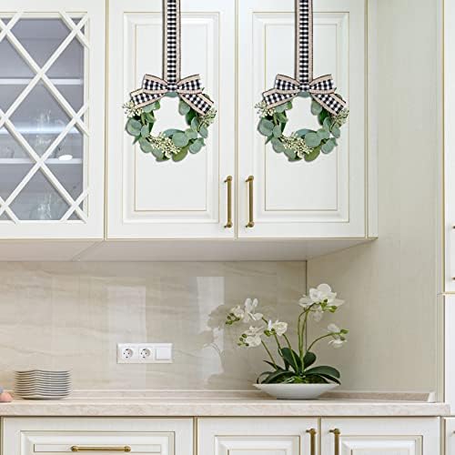 Syhood 2 Pcs 9 Inch Mini Artificial Eucalyptus Wreaths - Image 4