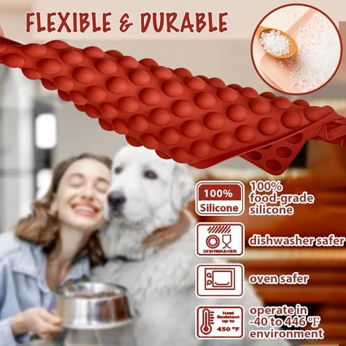 HKNMTT Mini Semi Sphere Shape Molds Silicone, 148 Cavities Round Baking Moulds for Dog Treats Snack Candy Chocolate Chip Cookie Wax Yogurt Melts, Oven Safe Small Half Ball Pellet Sheets - Image 3