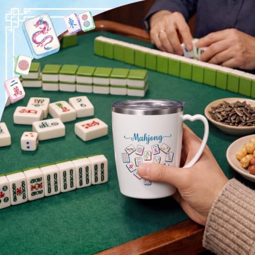 Didaey 6 Pcs Mahjong Tumbler with Lid Straw, 11 oz, Stainless Steel Cups - Image 6