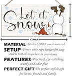 Let it Snow Sign, Christmas Hanging Wood Sign, Winter Decorative Wall Signs, Rustic Winter Wooden Door Signs, Farmhouse Outdoor Wood Christmas Decor, Xmas Wall Alt 6x12 Inches - Image 2