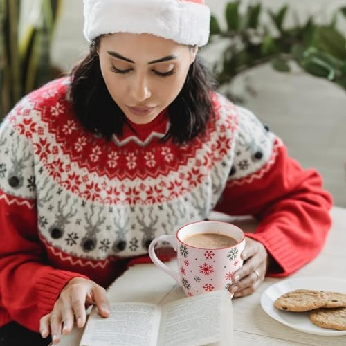 Christmas Coffee Mug,16oz Ceramic Holiday Coffee Mug Cup Set, Porcelain Mugs Set of 6, Coffee Mugs set for Coffee, Water, Milk, Tea and Hot Cocoa, Dishwasher and Microwave Safe - Image 3