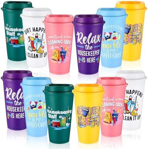 SiliFine 12 Pcs Housekeeping Week Gifts 16 oz Housekeeper Tumbler Gifts by SiliFine