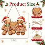 Gingerbread Christmas Decorations Gingerbread Boy Girl Heart Cookie Sign - Image 3