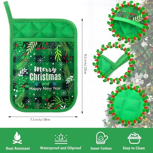 12 Pcs Christmas Silicone Spatula Pot Holder Set Xmas Baking Gift, Fresh - Image 3