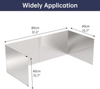 4 Sided Grease Splatter Guard, Foldable Stainless Steel Splatter Guard Oil - Image 2