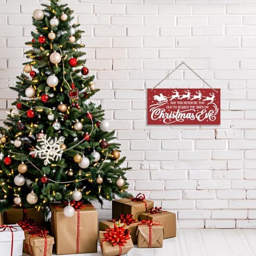May You Never be too Old to Search the Skies on Christmas Eve Sign, Christmas Hanging Wood Sign, Winter Decorative Wall Signs, Rustic Winter Wooden Door Signs, Farmhouse Outdoor Wood Xmas Decor - Image 5