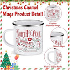 Christmas Enamel Mug Set of 12, 12 oz North Pole Hot Chocolate Mug Christmas Coffee Mugs Funny Novelty Holiday Mugs Stocking Stuffer Gift for Kids Women Friends Coworkers Family - Image 3