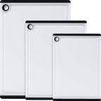 Kikcoin Plastic Cutting Boards for Kitchen, 3-Piece Large Cutting Board Set by Kikcoin