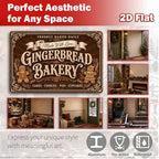 Gingerbread Bakery Sign, Christmas Kitchen Decor, Vintage Wall Art - Image 2