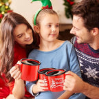 Yaomiao 6 Pack Christmas Enamel Mugs 12 Oz Cups,Merry Bright,Red - Image 5