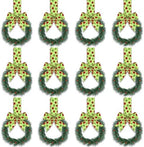 Retrowavy 12 Pcs Small Christmas Kitchen Cabinet Wreaths with Ribbon by Retrowavy