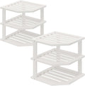 VERTORGAN 3 Tier Bamboo Corner Shelf, Dish Drying Rack, Plate Organizer by VERTORGAN